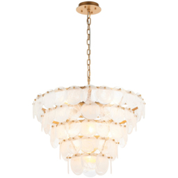 Merano Trapani White Clear Glass Antique Gold Paint Pendant Light - Size: 63.5 x 63.5 x 212.5cm - Wilko - thumbnail 4