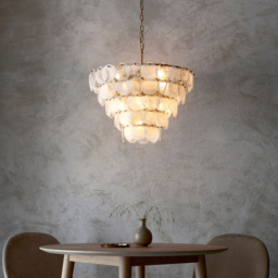 Merano Trapani White Clear Glass Antique Gold Paint Pendant Light - Size: 63.5 x 63.5 x 212.5cm - Wilko - thumbnail 3