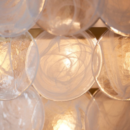 Merano Trapani White Clear Glass Antique Gold Paint Pendant Light - Size: 63.5 x 63.5 x 212.5cm - Wilko - thumbnail 7