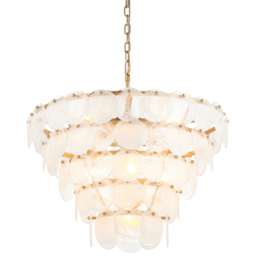 Merano Trapani White Clear Glass Antique Gold Paint Pendant Light - Size: 63.5 x 63.5 x 212.5cm - Wilko - thumbnail 5