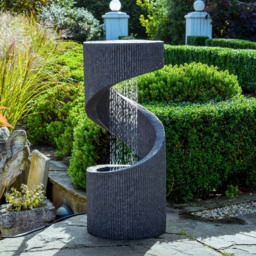 Ivyline Granite Spiral Water Feature 82 x 35cm - Size: 82 x 35 x 35cm - Grey - Wilko - thumbnail 3