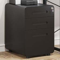Vinsetto Black 3 Drawer File Cabinet - Size: 39 x 48 x 59cm - Wilko - thumbnail 1