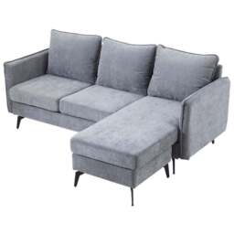 H&O Direct 3 Seater Grey Right Hand Facing Chaise Sofa - Wilko - thumbnail 3