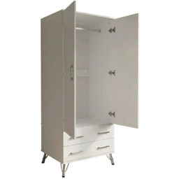 FWStyle Maldon 2 Door 2 Drawer White Wardrobe - Matt White - Wilko - thumbnail 5