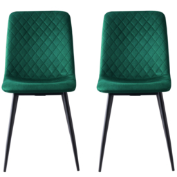 Lexi Set of 4 Green Velvet Fabric Dining Chairs - MCC - Wilko - thumbnail 4