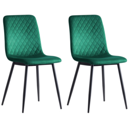 Lexi Set of 4 Green Velvet Fabric Dining Chairs - MCC - Wilko - thumbnail 5