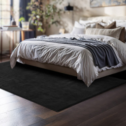 tectake Zonelle Black Short Pile Ultra Soft Rug 170 x 120cm - Size: 210 x 95 x 1cm - White - Wilko - thumbnail 3