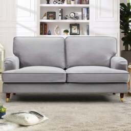 Woodbury 2 Seater Grey Velvet Sofa - Artemis Home - Wilko