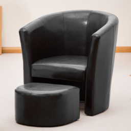 Artemis Home Halewood Black Tub Chair with Foot Stool - Size: Single - Wilko - thumbnail 3