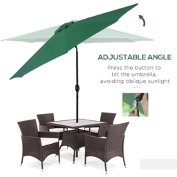 Outsunny Green Crank and Tilt Parasol 3m - Wilko - thumbnail 5