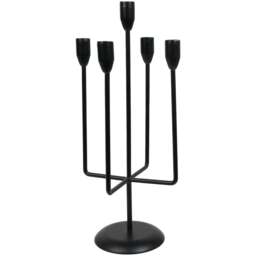 Black 5 Arm Candle Holder - Size: 19 x 44 x 19 - Wilko - thumbnail 1