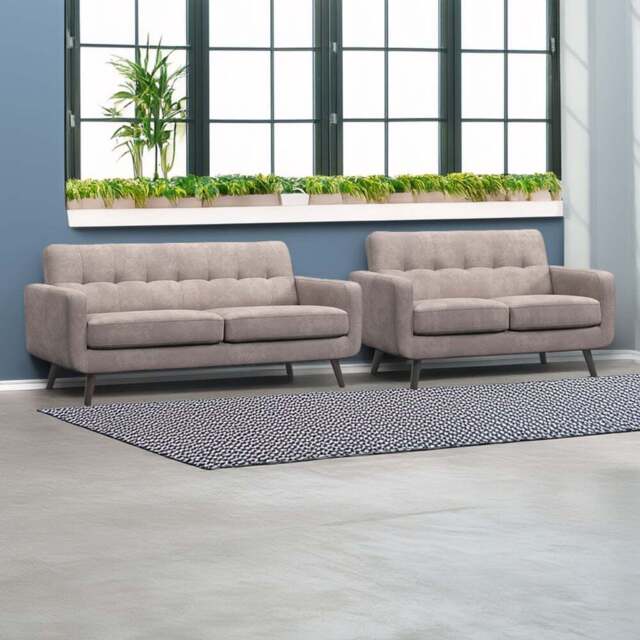 Kendal 5 Seater Antelope Oslo Sofa Suite - Cream - Wilko - image 1