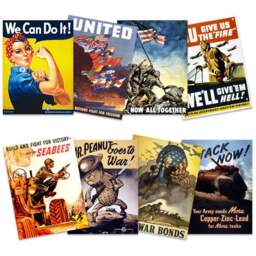 Artery8 Vintage World War 2 US Military Wall Art Print 30 x 41cm 8 Pack - Size: 40.5 x 30.5 x 0.3cm - Multi - Wilko - thumbnail 1