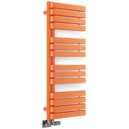 Terma Warp S Matt Orange Heated Towel Rail 2605 BTU 1110 x 500mm - Size: 111 x 50 x 11.2cm - Wilko