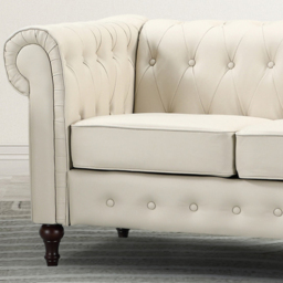 Richland 3 Seater Cream Leather Sofa - Artemis Home - Wilko - thumbnail 3