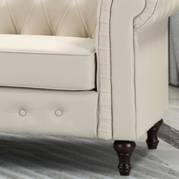 Richland 3 Seater Cream Leather Sofa - Artemis Home - Wilko - thumbnail 4