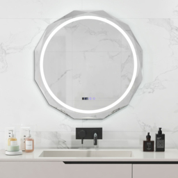 Costway 3 Colour Light Memory Function Wall Mounted Mirror - Size: 94 x 93cm - White - Wilko - thumbnail 6