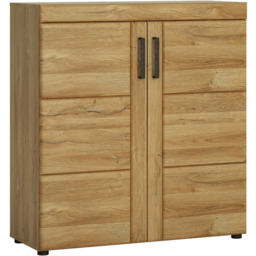 Florence Cortina 2 Doors Grandson Oak Shoe Cabinet - Brown - Furniture to Go - Wilko - thumbnail 3
