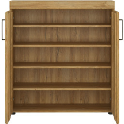 Florence Cortina 2 Doors Grandson Oak Shoe Cabinet - Brown - Furniture to Go - Wilko - thumbnail 4