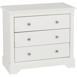 Seconique Stratford 3 Drawer White Storage Chest - Wilko - thumbnail 3
