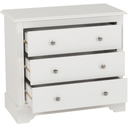 Seconique Stratford 3 Drawer White Storage Chest - Wilko - thumbnail 5