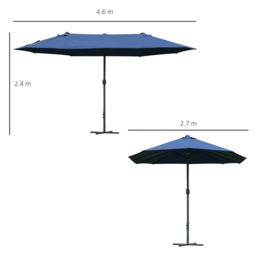 Outsunny 4.6m Garden Parasol Blue - Size: 240 x 270 x 460cm - Wilko - thumbnail 6
