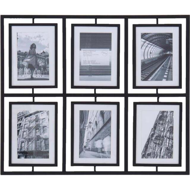 Alston Multi Aperture Metal Photo Frame - Black/48cm - Wilko - image 1