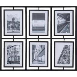 Alston Multi Aperture Metal Photo Frame - Black/48cm - Wilko