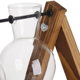 Living and Home 5 Bulb Vase Wooden Plant Propagation Station 14cm - Size: 14 x 41.5 x 10cm - Natural - Wilko - thumbnail 5
