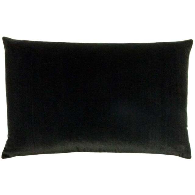 furn. Contra Black Velvet Cushion - Size: 60 x 40cm - Wilko - image 1