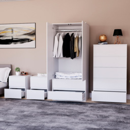 VIDA DESIGNS Denver White 4 Piece Bedroom Furniture Set - Wilko - thumbnail 5