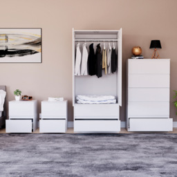 VIDA DESIGNS Denver White 4 Piece Bedroom Furniture Set - Wilko - thumbnail 4
