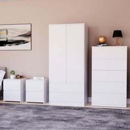 VIDA DESIGNS Denver White 4 Piece Bedroom Furniture Set - Wilko
