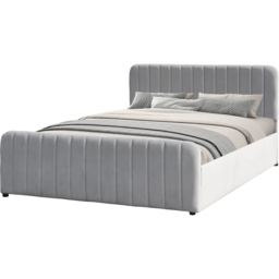 Comfy Living King Size Light Grey Brushed Velvet Gas Lift Ottoman Bedframe - Wilko - thumbnail 3