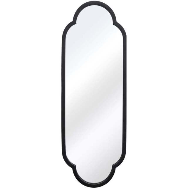 MirrorOutlet The Duplici Black Metal Double Arched Oval Wall Mirror 102 x 36cm - Size: 102 x 35.5cm - Wilko - image 1