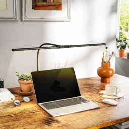 HOMCOM Black Double Head Dimmable LED Table Lamp with Clamp - Size: 6.5 x 11.5 x 35cm - Wilko - thumbnail 6