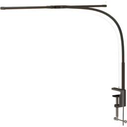 HOMCOM Black Double Head Dimmable LED Table Lamp with Clamp - Size: 6.5 x 11.5 x 35cm - Wilko - thumbnail 1