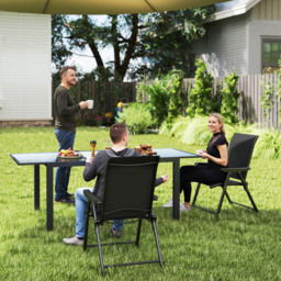 Outsunny Black Folding Chair with Breathable Mesh Fabric Seat Set of 2 - Size: 97 x 73 x 56cm - Wilko - thumbnail 4