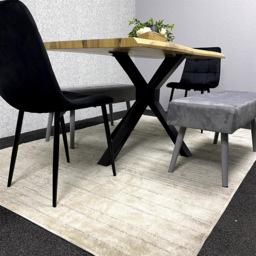 Kosy Koala 6 Seater Velvet Wooden Rectangle Dining Set with Bench Black - Multi - Wilko - thumbnail 5