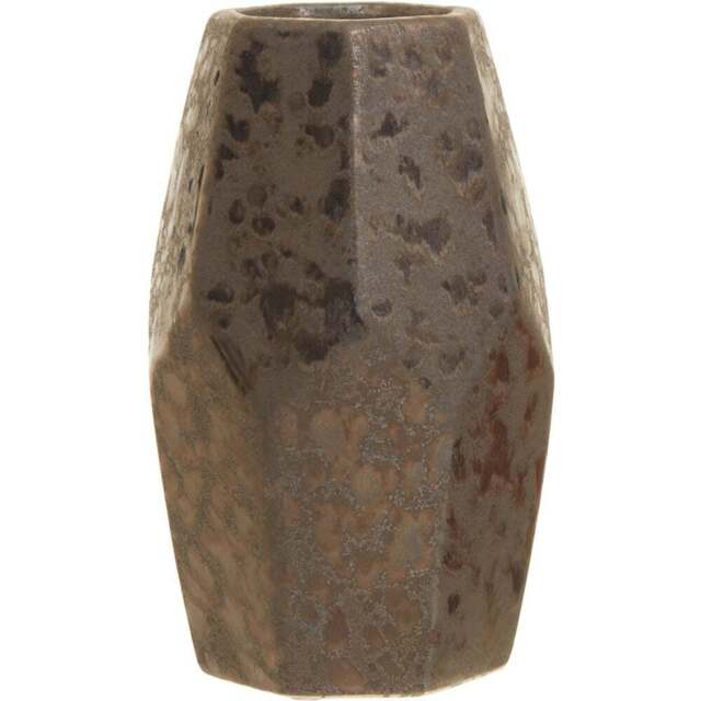 Premier Housewares Salvo Ceramic Vase Small - Size: 14 x 14 x 23cm - Brown - Wilko