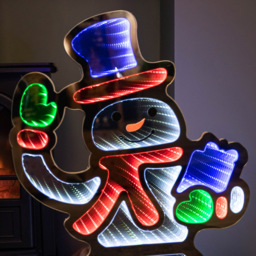 Samuel Alexander Multi Coloured LED Infinity Standing Snowman Christmas Decoration 60cm - Size: 60 x 38 x 38cm - Wilko - thumbnail 4