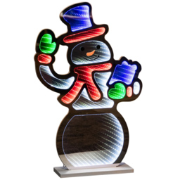 Samuel Alexander Multi Coloured LED Infinity Standing Snowman Christmas Decoration 60cm - Size: 60 x 38 x 38cm - Wilko - thumbnail 3