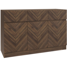 GFW Catania 3 Door 3 Drawer Royal Walnut Large Sideboard - Size: 39 x 118 x 76cm - Brown - Wilko - thumbnail 3