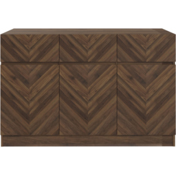 GFW Catania 3 Door 3 Drawer Royal Walnut Large Sideboard - Size: 39 x 118 x 76cm - Brown - Wilko - thumbnail 5