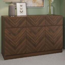 GFW Catania 3 Door 3 Drawer Royal Walnut Large Sideboard - Size: 39 x 118 x 76cm - Brown - Wilko