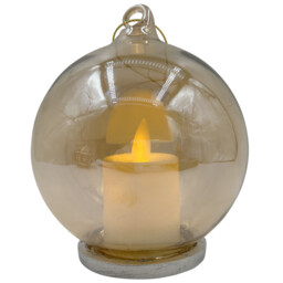 Amber LED Candle Bauble - Amber - Size: 1 Piece - Amber Charm - Wilko - thumbnail 1