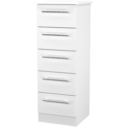 Crowndale Sherwood 5 Drawer Porcelain Matt Chest of Drawers - White - Wilko - thumbnail 5