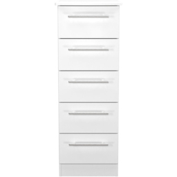Crowndale Sherwood 5 Drawer Porcelain Matt Chest of Drawers - White - Wilko - thumbnail 3
