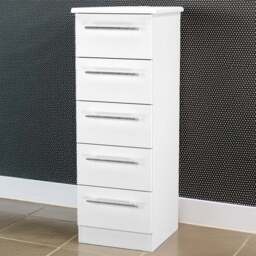 Crowndale Sherwood 5 Drawer Porcelain Matt Chest of Drawers - White - Wilko
