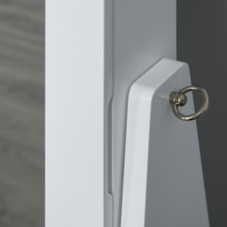 Portland Single Door White Mirrored Jewellery Cabinet with LED - Size: 161 x 37cm - Wilko - thumbnail 5